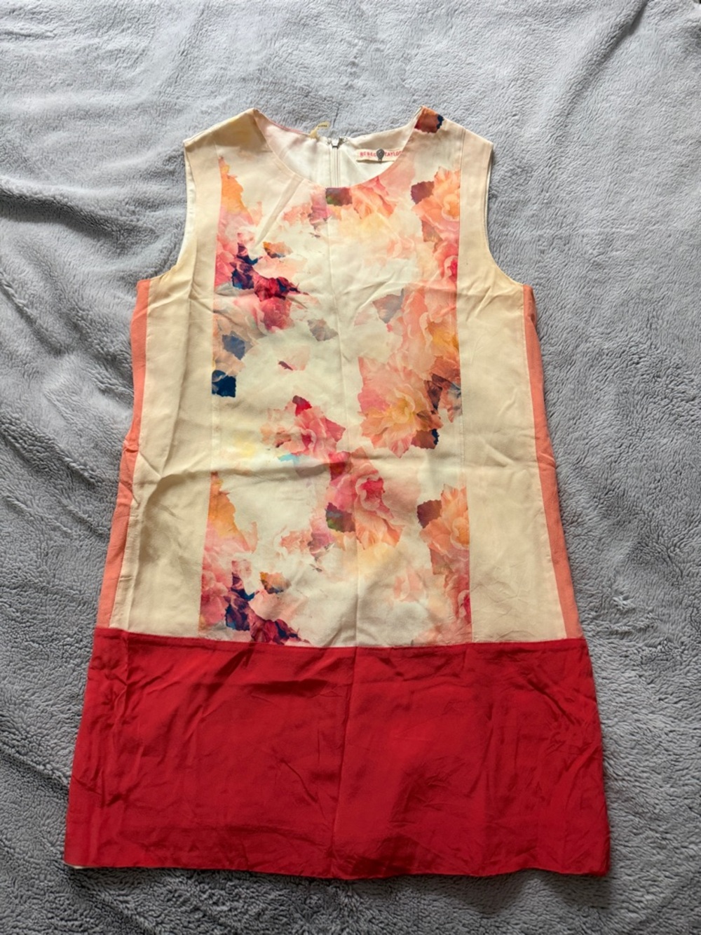 Rebecca Taylor Silk Dress with Watercolor Floral Pattern - 100% Silk